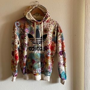 Adidas Floral hoodie, size small